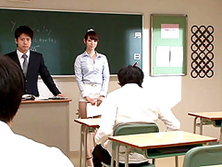 Cum-craving teacher's assistant Haruka gets her knees dirty